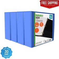 Pen Gear Durable View 3-Ring Binder with 3-Inch Rings 4 Pack Blue