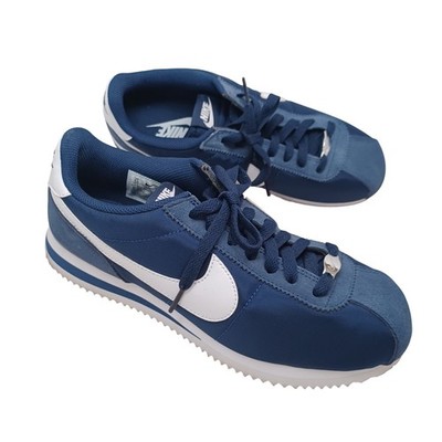 Nike Cortez Basic Nylon Navy Blue White Retro Running Sneakers Womens US 9.5
