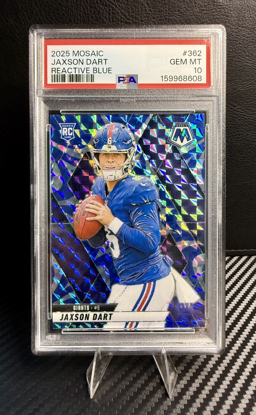 Jaxson Dart Panini Mosaic #362 Reactive Blue