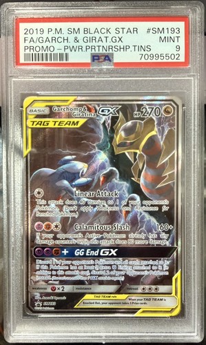 GARCHOMP & GIRATINA GX SM193 PSA 9 POWER PARTNERSHIP TINS POKEMON