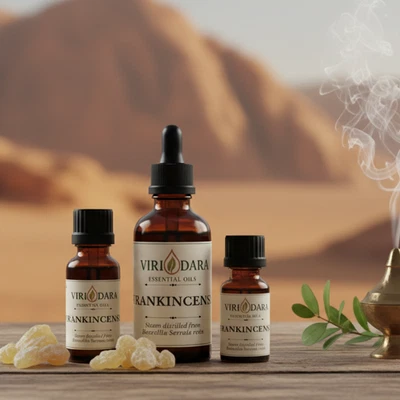 VIRIDARA Organic Frankincense Essential Oil – 100% Pure & Natural – Free Shipping