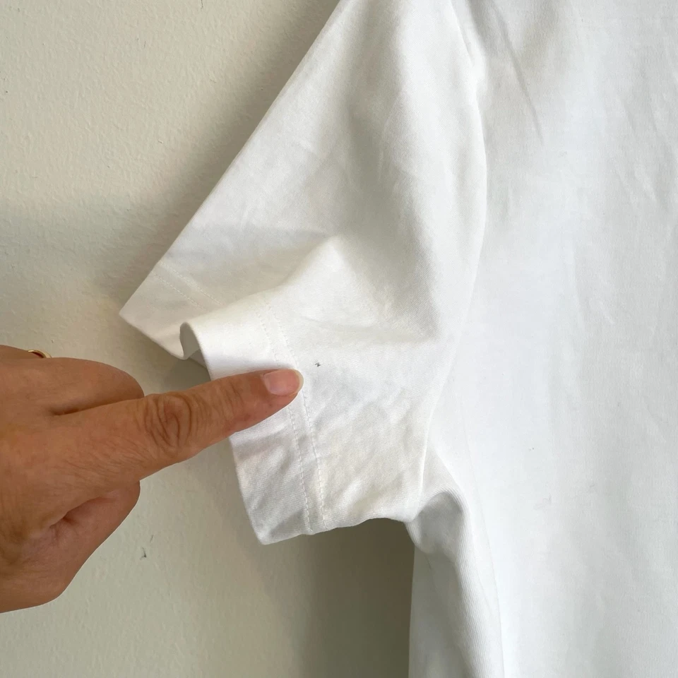 COS Top Womens Large White Cotton Short Sleeve Crop Crewneck Minimalist Luxe - Image 4 of 4