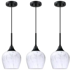 3 Pack 1 Light Indoor Hanging Kitchen Island Pendant Ceiling Light 5.83" Marble