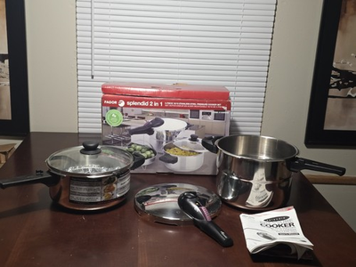 #ad Fagor Splendid 2 in 1 Stainless Steel Pressure Cooker Set 5 Piece $100.00