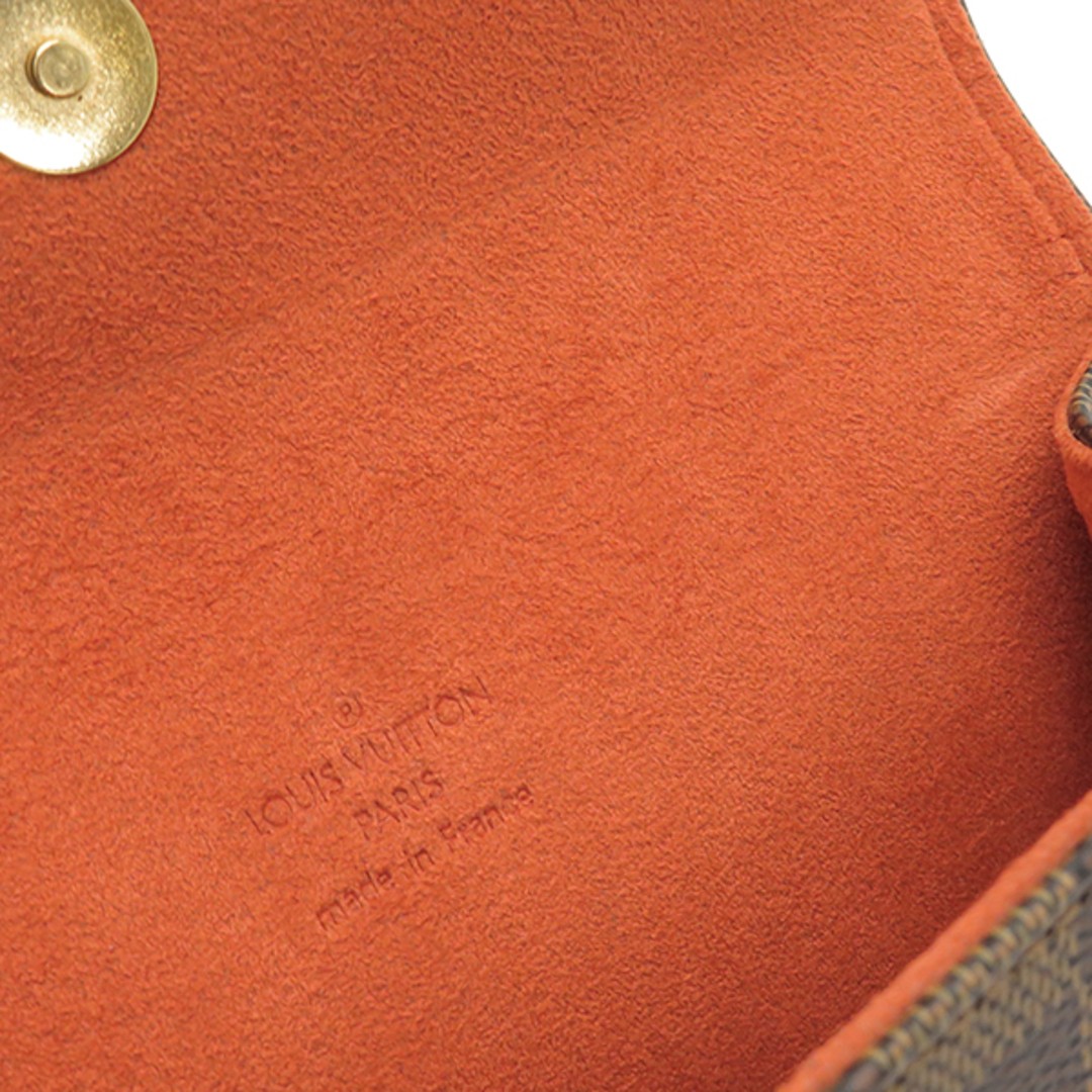 LOUIS VUITTON Waist Bag Pochette Florentine Damier Canvas Damier Ebene Gold Hard