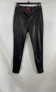 Guess Women's Black Faux Leather Skinny Pants Leggings Ankle Zip NWT Sz M