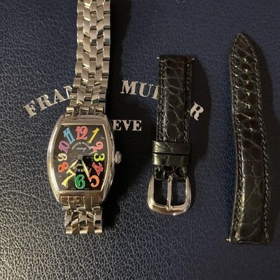 FRANCK MULLER 7502QZCOLDREAMSAC Tonneau Curvex Color Dreams Unisex Qz Watch AUTH