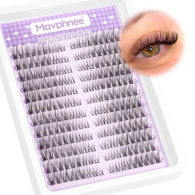 Lash Clusters Natural DIY Extensions C-Curly 1 count (Pack of 1), Black 