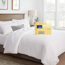 King/California King Duvet Cover, 600 Thread Count Sateen King/Cal King White