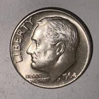 1964D Roosevelt U.S. Dime 90% Silver Unc– Photos are Exact Coin - $.10 Ten Cents