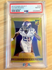 2013 Panini Select #248 Xavier Rhodes Gold PRIZM /10 ROOKIE RC PSA 8 MN VIKINGS!