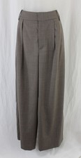 Tibi NWT Women's Light Brown Tropical Wool High Rise Wide Leg Pants Size 6