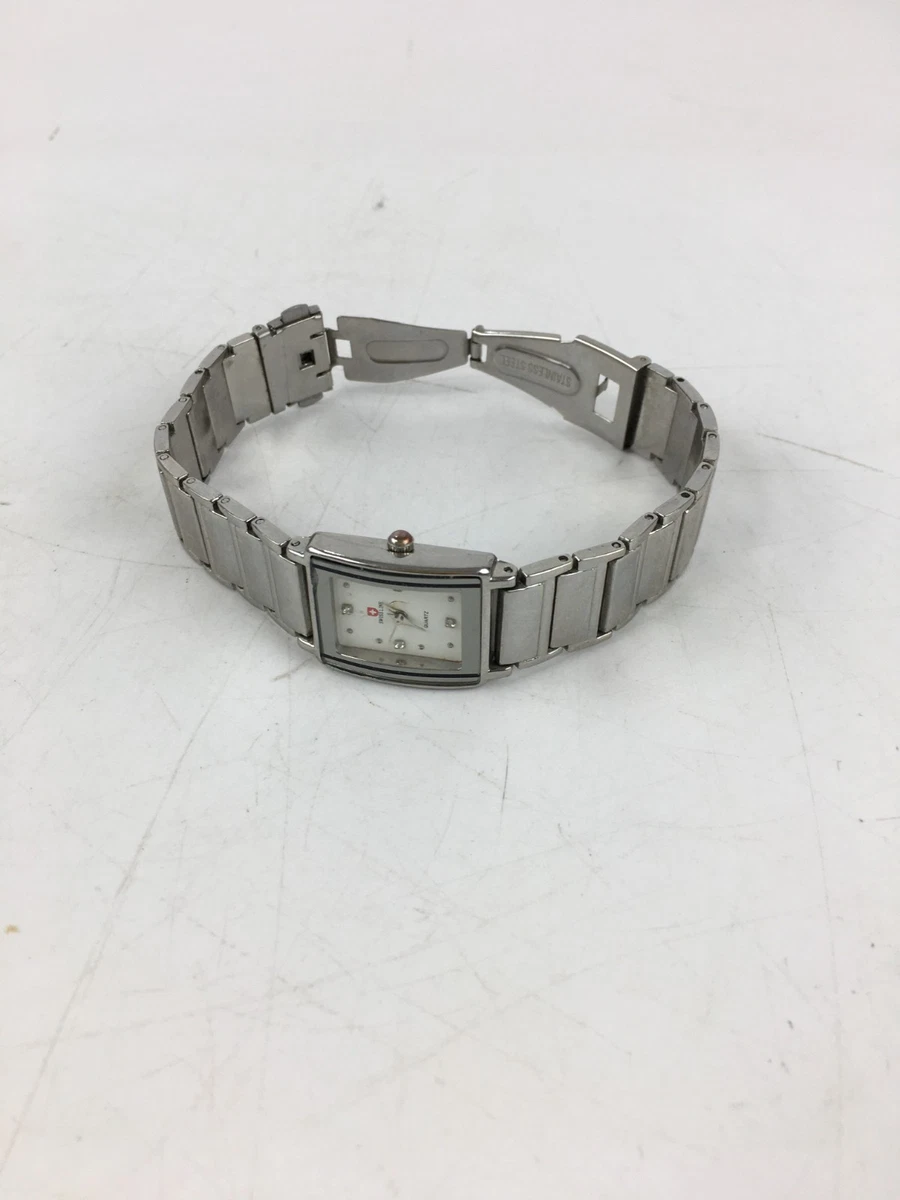 Montre Bracelet Homme Swiss Line Vintage - Mouvement Quartz - Cadran Argenté - Cuir Noir