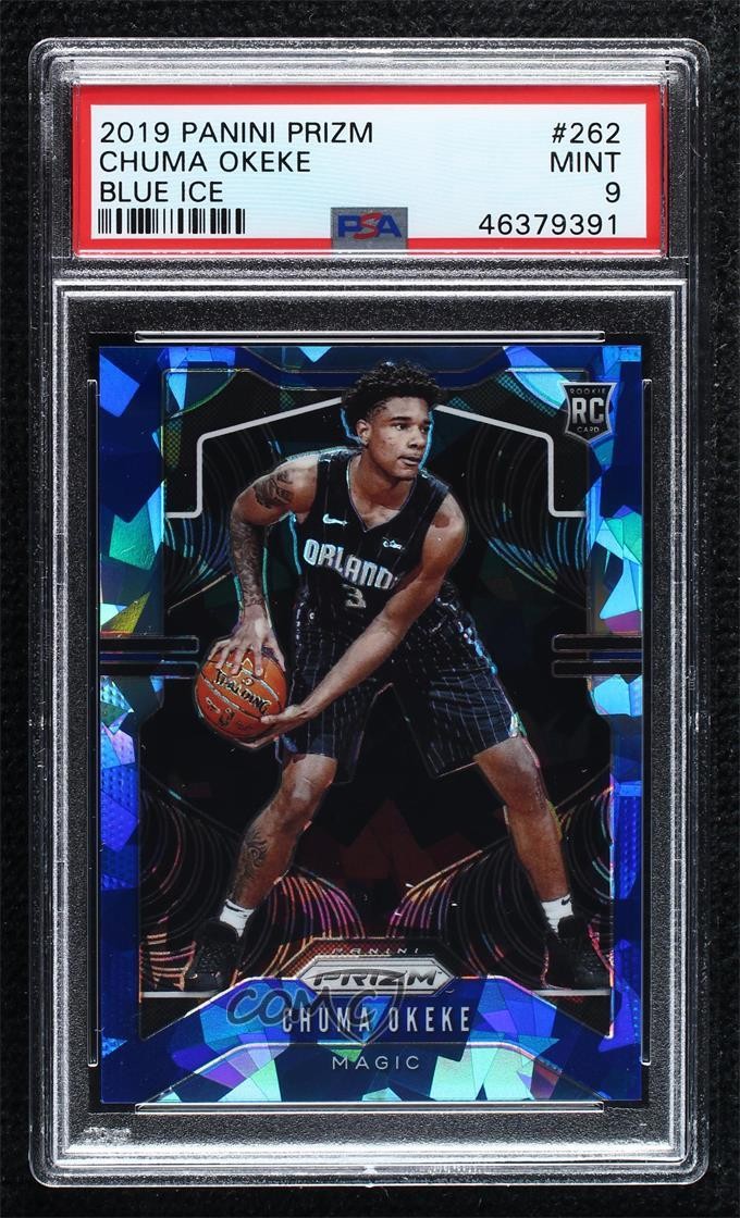 2019-20 Panini Prizm Rookie Blue Ice Prizm /99 Chuma Okeke #262 PSA 9 MINT ya6
