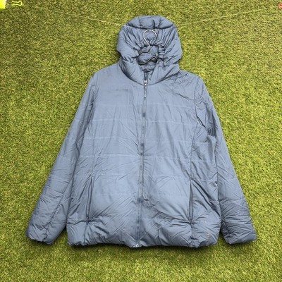Uniqlo Ultra Light Down Jacket Womens XL Packable Hooded 90% Zip Up Hooded