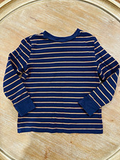 Tommy Bahama Boys Striped Crew Neck Long Sleeve T-Shirt Size S Blue Brown