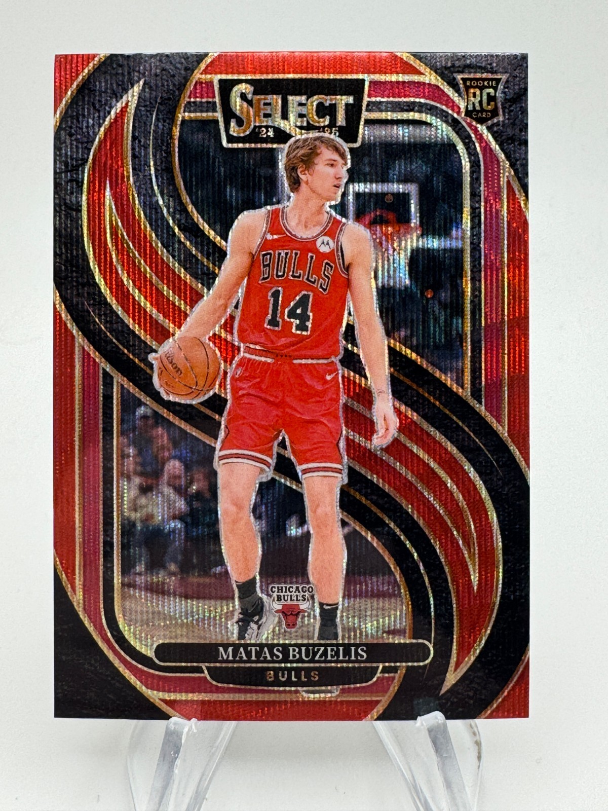 2024-25 Select MATAS BUZELIS Premier Level Red Wave Prizm Rookie #166 Chicago