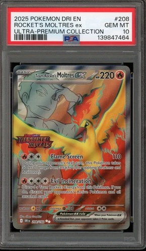Pokemon Team Rocket's Moltres ex Destined Rivals Ultra-Premium Coll. #208 PSA 10