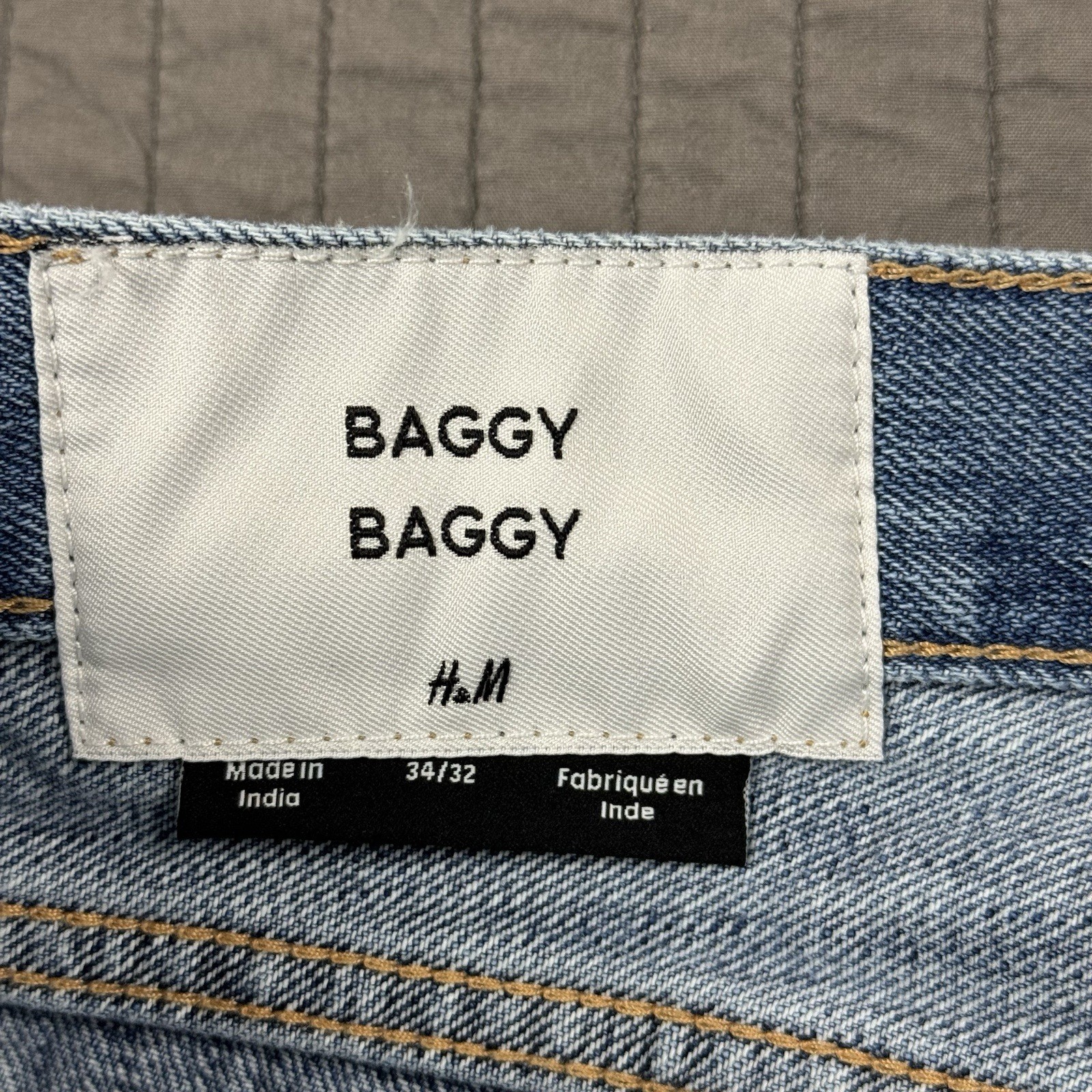H&M Jeans Men 34x32 (34x30) Blue Baggy Loose Wide Leg Relaxed Skater Denim NWT thumbnail 8