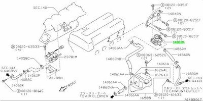 OEM CASE, EAI VALVE Genuine Nissan Silvia S13 (KPS13) SR20DET 14812-64Y00