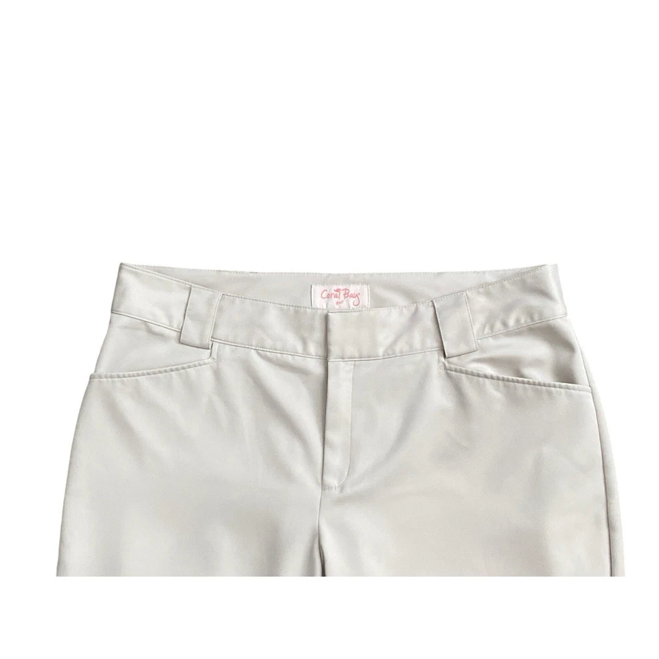 Coral Bay Golf Womens 12 Beige Flat Front Bermuda Shorts Polyester Pockets - Image 4 of 4