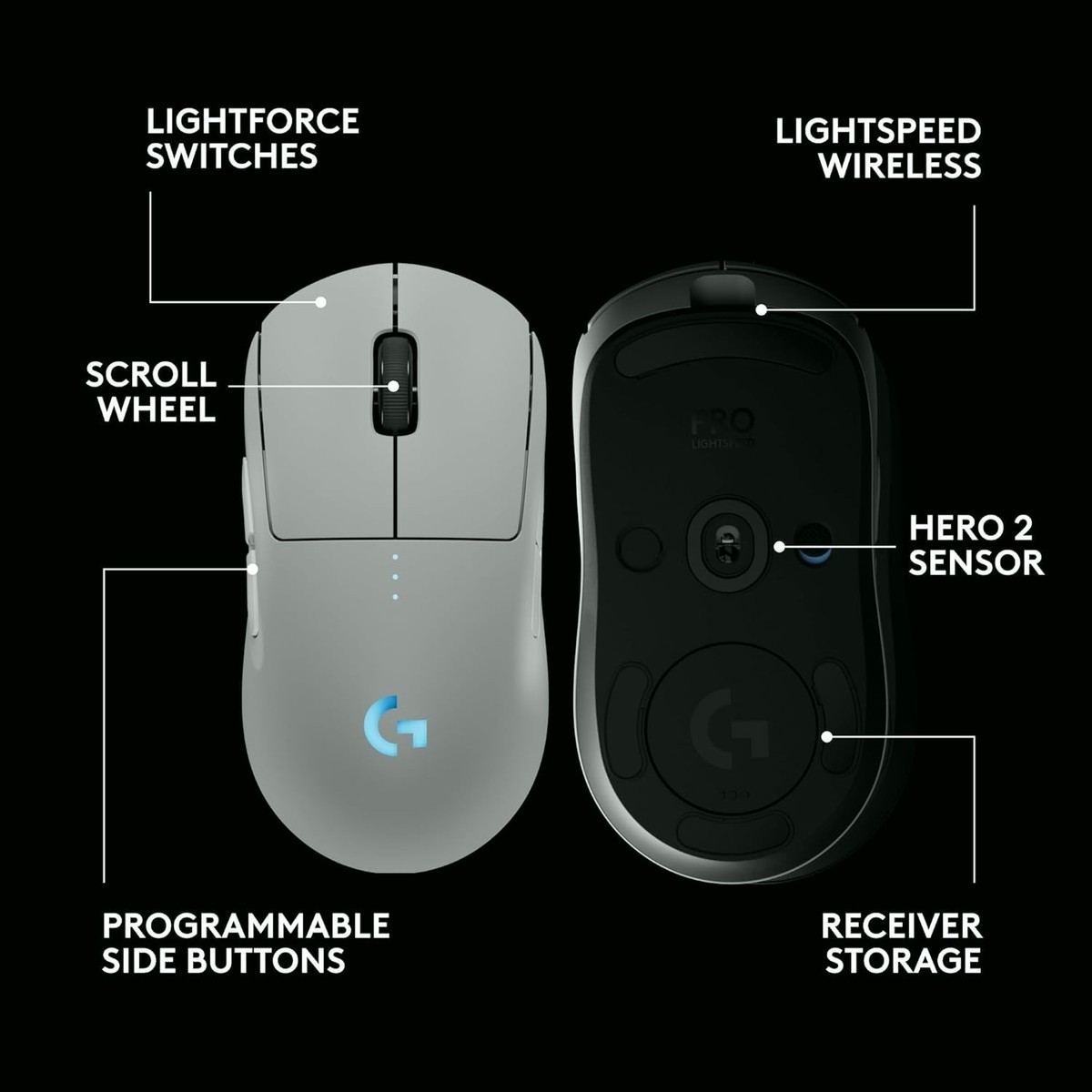 Logitech G PRO 2 LIGHTSPEED Wireless Gaming Mouse 44K DPI USB-C