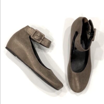 Paul Green Munchen Metallic Leather Wedges Size