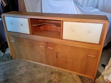 Vintage Rare G Plan E Gomme Double Headboard Cabinet 33.25"H x 56.5"W x 13.25"D