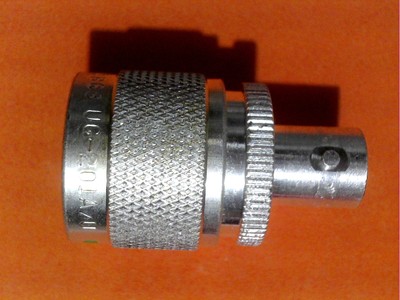 AMPHENOL RF 031-216 UG-201A//U N TYPE PLUG TO BNC JACK 50 OHM ADAPTER NOS