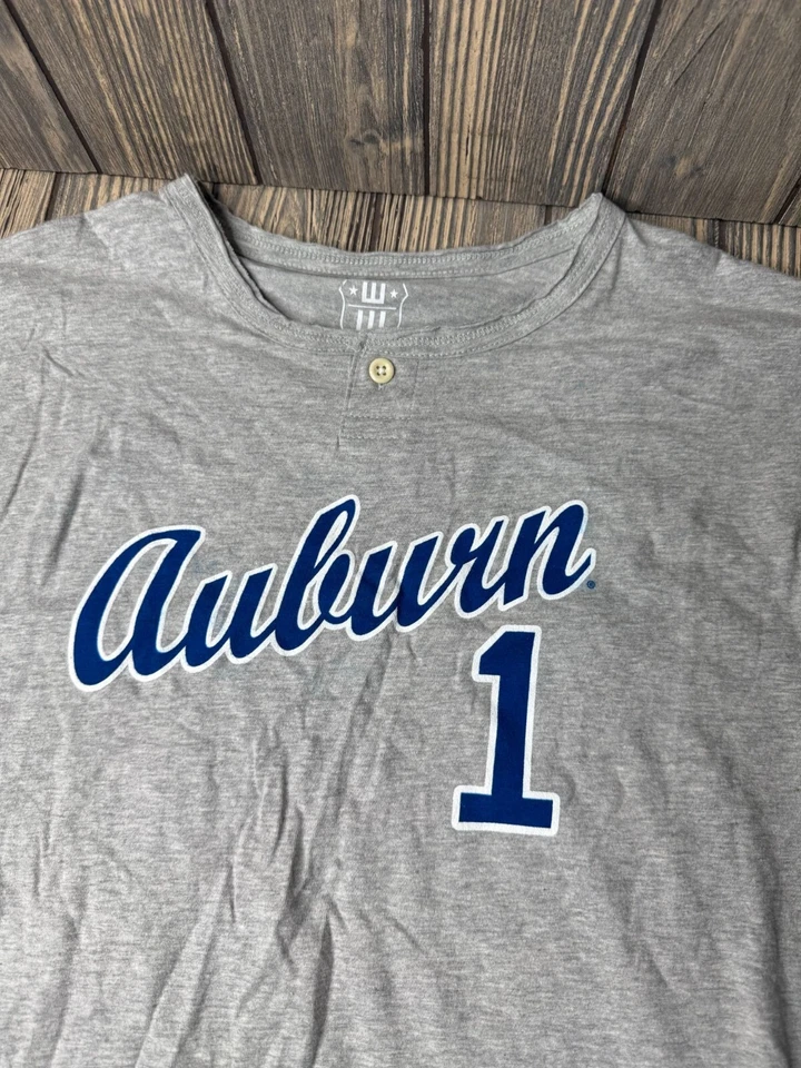 Camiseta Auburn 1 Wes & Willy Youth XL Gris y Azul Marino Nueva con Etiquetas Foto 2 de 4