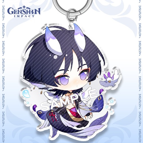 Genshin Impact Anime Bag Pendant Acrylic Keychain Cosplay Keyring Cartoon Gift - 第 16/26 張圖片