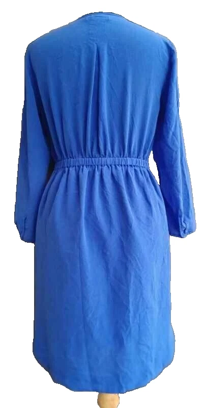 Vestido Madewell 100 % seda morera índice azul cola camisa cintura EE. UU. para mujer talla 4 Foto 3 de 4