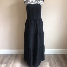 Ann Taylor LOFT Beach Button Strapless Maxi Dress - Size 6 - Black
