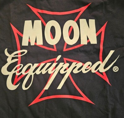 Mooneyes Equipped Iron Cross T-Shirt (182) 100%Cotton Drag Racing, Street Rod