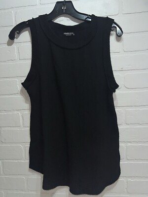 #ad NEW HEIMISH U.S.A High Neck Sleeveless Ribbed Scrunch Tank Top Size SMALL $8.80