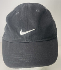 Nike Infant Hat Kid Baseball Cap Black White Swoosh Adjustable Cotton Unisex Hat