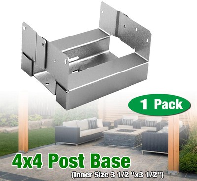 1PACK 4x4 Concrete Deck Post Anchor Base Adjustable Metal Post Bracket Post Base
