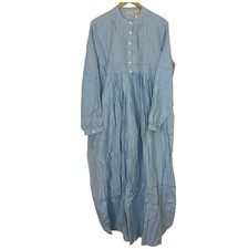 Vintage LL Bean Blue Pintuck Dress Women  s Large Cottagecore Deadstock NIP New