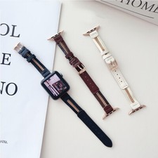 Slim Leather Band Strap for Apple Watch 11 10 9 8 7 6 5 4 SE 41/44/42/45/46/49mm