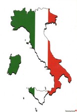 10x15,5cm Auto Aufkleber Fahne Flagge Italien Italy Italia Sticker Motorrad