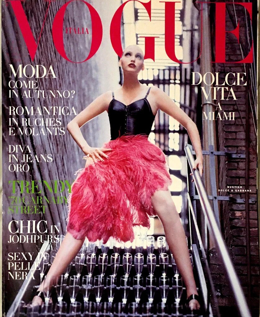 Vogue Italy Magazine July 1992 Nadja Auermann Stephanie Seymour