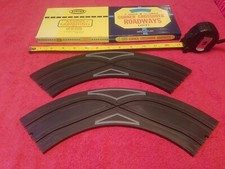 Aurora Model Motoring HO Scale Slot Car CORNER CROSSOVER ROADWAYS Pair Vtg USA