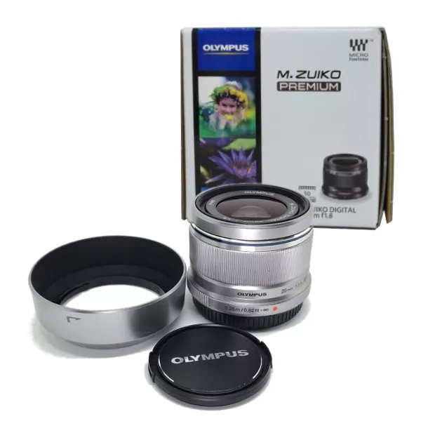 Olympus M.ZUIKO DIGITAL 25mm F1.8 Silver Lens Micro Four Thirds from Japan  New