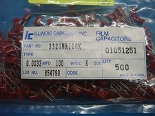  500 ILLINOIS CAPACITOR 332UMR100K 0.0033uf 100V 10 RADIAL POLYESTER FILM
