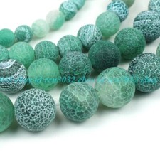 6/8/10/12mm Green Dream Fire Dragon Veins Agate Gemstone Round Loose Beads 15"
