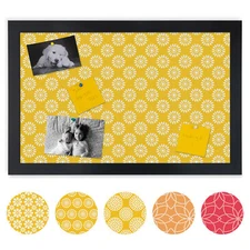 ArtToFrames Custom Cork Bulletin Board Floral Framed in Satin Black