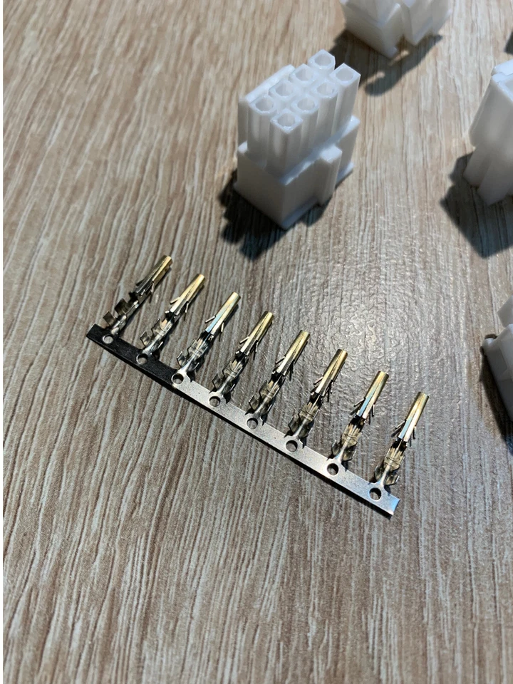 Molex 4+4 Pin CPU Strom Stecker Weiß-Male 4,2mm inkl. 8 vergoldete Crimp Pins - Bild 2 von 4