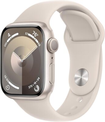 Apple Watch Series 9 GPS 41mm Smartwatch Aluminum Case with Starlight Sport Band