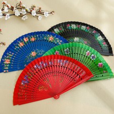 NEW Spanish double-sided hand-painted pure wood hollowed out folding fan Wedding