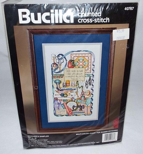 NOS NEW 1994 Sealed Bucilla STITCHER'S SAMPLER Counted Cross Stitch Kit ...